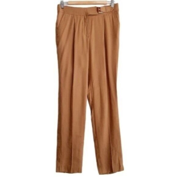 LUISA SPAGNOLI Linen Blend Light Dress Pants Tan Sz S | Eur 42 - Picture 2 of 10